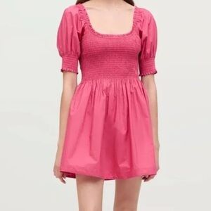 Hill House Naia Pink Puff Sleeve Dress